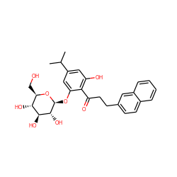 CC(C)c1cc(O)c(C(=O)CCc2ccc3ccccc3c2)c(O[C@@H]2O[C@H](CO)[C@@H](O)[C@H](O)[C@H]2O)c1 ZINC000028382267