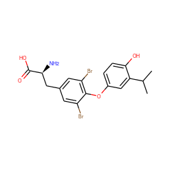 CC(C)c1cc(Oc2c(Br)cc(C[C@H](N)C(=O)O)cc2Br)ccc1O ZINC000013602429