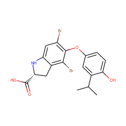 CC(C)c1cc(Oc2c(Br)cc3c(c2Br)C[C@H](C(=O)O)N3)ccc1O ZINC000028973880