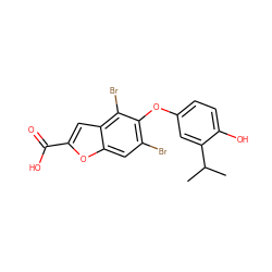 CC(C)c1cc(Oc2c(Br)cc3oc(C(=O)O)cc3c2Br)ccc1O ZINC000028948119