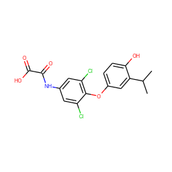 CC(C)c1cc(Oc2c(Cl)cc(NC(=O)C(=O)O)cc2Cl)ccc1O ZINC000001538137