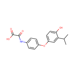 CC(C)c1cc(Oc2ccc(NC(=O)C(=O)O)cc2)ccc1O ZINC000013602397