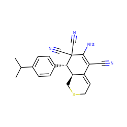 CC(C)c1ccc([C@H]2[C@@H]3CSCC=C3C(C#N)=C(N)C2(C#N)C#N)cc1 ZINC000001438267