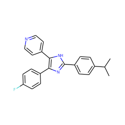 CC(C)c1ccc(-c2nc(-c3ccc(F)cc3)c(-c3ccncc3)[nH]2)cc1 ZINC000026573241