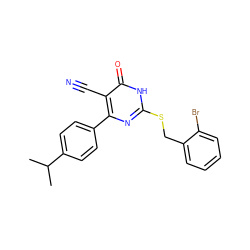 CC(C)c1ccc(-c2nc(SCc3ccccc3Br)[nH]c(=O)c2C#N)cc1 ZINC000103220321