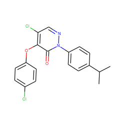 CC(C)c1ccc(-n2ncc(Cl)c(Oc3ccc(Cl)cc3)c2=O)cc1 ZINC000066167263