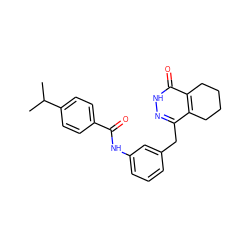 CC(C)c1ccc(C(=O)Nc2cccc(Cc3n[nH]c(=O)c4c3CCCC4)c2)cc1 ZINC000168310465