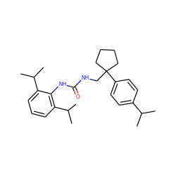 CC(C)c1ccc(C2(CNC(=O)Nc3c(C(C)C)cccc3C(C)C)CCCC2)cc1 ZINC000013736806