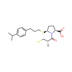 CC(C)c1ccc(CCCS[C@H]2CC[C@@H](C(=O)O)N2C(=O)[C@H](C)CS)cc1 ZINC000040974233