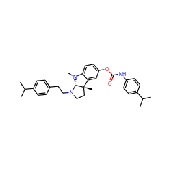 CC(C)c1ccc(CCN2CC[C@@]3(C)c4cc(OC(=O)Nc5ccc(C(C)C)cc5)ccc4N(C)[C@@H]23)cc1 ZINC000096315974