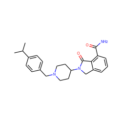 CC(C)c1ccc(CN2CCC(N3Cc4cccc(C(N)=O)c4C3=O)CC2)cc1 ZINC000117371040