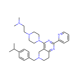 CC(C)c1ccc(CN2CCc3nc(-c4ccccn4)nc(N4CCN(CCN(C)C)CC4)c3C2)cc1 ZINC000653803712