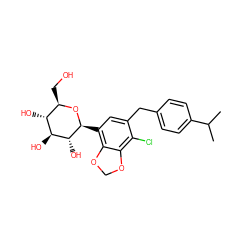 CC(C)c1ccc(Cc2cc([C@@H]3O[C@H](CO)[C@@H](O)[C@H](O)[C@H]3O)c3c(c2Cl)OCO3)cc1 ZINC000206111956