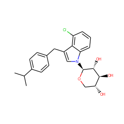 CC(C)c1ccc(Cc2cn([C@@H]3OC[C@@H](O)[C@H](O)[C@H]3O)c3cccc(Cl)c23)cc1 ZINC000066103975