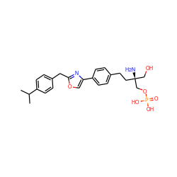 CC(C)c1ccc(Cc2nc(-c3ccc(CC[C@](N)(CO)COP(=O)(O)O)cc3)co2)cc1 ZINC000299835715