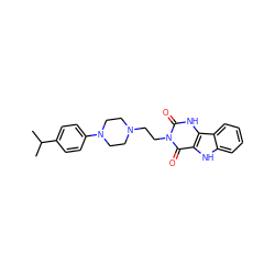 CC(C)c1ccc(N2CCN(CCn3c(=O)[nH]c4c([nH]c5ccccc54)c3=O)CC2)cc1 ZINC000013523132