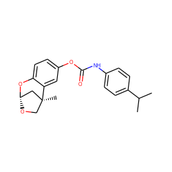 CC(C)c1ccc(NC(=O)Oc2ccc3c(c2)[C@@]2(C)CO[C@@H](C2)O3)cc1 ZINC000100380874