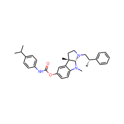 CC(C)c1ccc(NC(=O)Oc2ccc3c(c2)[C@]2(C)CCN(C[C@@H](C)c4ccccc4)[C@@H]2N3C)cc1 ZINC000049034308