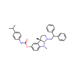 CC(C)c1ccc(NC(=O)Oc2ccc3c(c2)[C@]2(C)CCN(CC(c4ccccc4)c4ccccc4)[C@@H]2N3C)cc1 ZINC000049781274