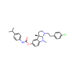 CC(C)c1ccc(NC(=O)Oc2ccc3c(c2)[C@]2(C)CCN(CCc4ccc(Cl)cc4)[C@@H]2N3C)cc1 ZINC000096315973