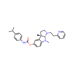 CC(C)c1ccc(NC(=O)Oc2ccc3c(c2)[C@]2(C)CCN(CCc4ccccn4)[C@@H]2N3C)cc1 ZINC000049032757