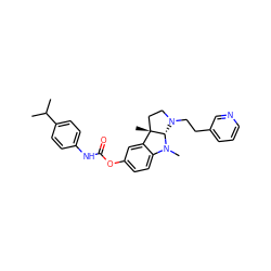 CC(C)c1ccc(NC(=O)Oc2ccc3c(c2)[C@]2(C)CCN(CCc4cccnc4)[C@@H]2N3C)cc1 ZINC000049034166