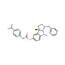 CC(C)c1ccc(NC(=O)Oc2ccc3c(c2)[C@]2(C)CCN(Cc4ccccc4)[C@@H]2N3C)cc1 ZINC000036410861