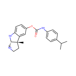 CC(C)c1ccc(NC(=O)Oc2ccc3c(c2)[C@]2(C)CCN[C@@H]2N3)cc1 ZINC000003940457