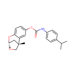 CC(C)c1ccc(NC(=O)Oc2ccc3c(c2)[C@]2(C)CO[C@@H](C2)O3)cc1 ZINC000013609198