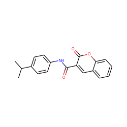 CC(C)c1ccc(NC(=O)c2cc3ccccc3oc2=O)cc1 ZINC000000130210