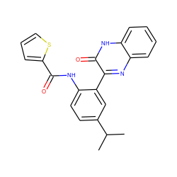 CC(C)c1ccc(NC(=O)c2cccs2)c(-c2nc3ccccc3[nH]c2=O)c1 ZINC000095561917