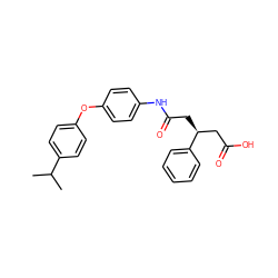 CC(C)c1ccc(Oc2ccc(NC(=O)C[C@@H](CC(=O)O)c3ccccc3)cc2)cc1 ZINC000217071496