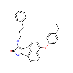 CC(C)c1ccc(Oc2ccc3c4c(NCCCc5ccccc5)c(=O)nc-4c4cccc2c43)cc1 ZINC000095597380