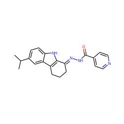 CC(C)c1ccc2[nH]c3c(c2c1)CCC/C3=N\NC(=O)c1ccncc1 ZINC000000131431