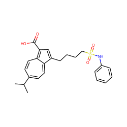 CC(C)c1ccc2c(CCCCS(=O)(=O)Nc3ccccc3)cc(C(=O)O)c-2cc1 ZINC000029404452