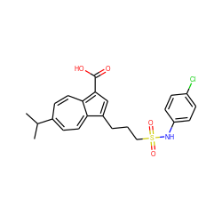 CC(C)c1ccc2c(CCCS(=O)(=O)Nc3ccc(Cl)cc3)cc(C(=O)O)c-2cc1 ZINC000029411487