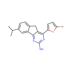 CC(C)c1ccc2c(c1)-c1nc(N)nc(-c3ccc(Br)o3)c1C2 ZINC000028125201