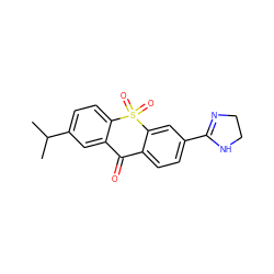 CC(C)c1ccc2c(c1)C(=O)c1ccc(C3=NCCN3)cc1S2(=O)=O ZINC000013755807