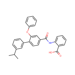 CC(C)c1cccc(-c2ccc(C(=O)Nc3ccccc3C(=O)O)cc2Oc2ccccc2)c1 ZINC000012341157