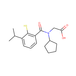 CC(C)c1cccc(C(=O)N(CC(=O)O)C2CCCC2)c1S ZINC000026994836