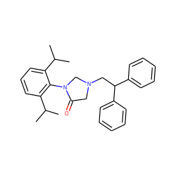 CC(C)c1cccc(C(C)C)c1N1CN(CC(c2ccccc2)c2ccccc2)CC1=O ZINC000034803554