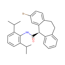 CC(C)c1cccc(C(C)C)c1NC(=O)[C@@H]1c2ccccc2CCc2ccc(Br)cc21 ZINC000013735327