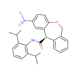 CC(C)c1cccc(C(C)C)c1NC(=O)[C@@H]1c2ccccc2COc2ccc([N+](=O)[O-])cc21 ZINC000013735266