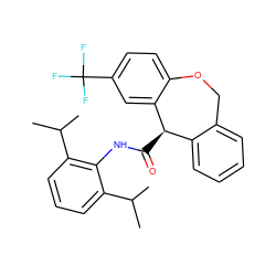 CC(C)c1cccc(C(C)C)c1NC(=O)[C@@H]1c2ccccc2COc2ccc(C(F)(F)F)cc21 ZINC000013735226