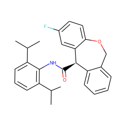 CC(C)c1cccc(C(C)C)c1NC(=O)[C@@H]1c2ccccc2COc2ccc(F)cc21 ZINC000013735200