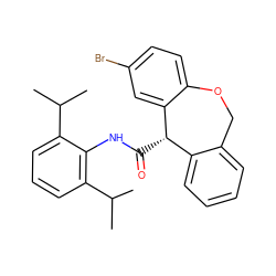 CC(C)c1cccc(C(C)C)c1NC(=O)[C@H]1c2ccccc2COc2ccc(Br)cc21 ZINC000001535335