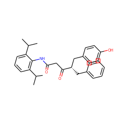 CC(C)c1cccc(C(C)C)c1NC(=O)CC(=O)[C@@H](Cc1ccccc1)Cc1ccc(O)cc1 ZINC000145787870