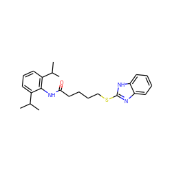 CC(C)c1cccc(C(C)C)c1NC(=O)CCCCSc1nc2ccccc2[nH]1 ZINC000144527195