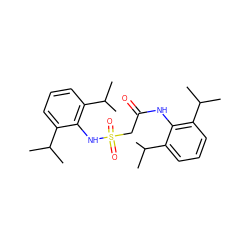 CC(C)c1cccc(C(C)C)c1NC(=O)CS(=O)(=O)Nc1c(C(C)C)cccc1C(C)C ZINC000001543903