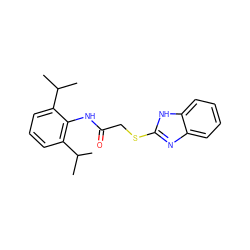 CC(C)c1cccc(C(C)C)c1NC(=O)CSc1nc2ccccc2[nH]1 ZINC000005628327